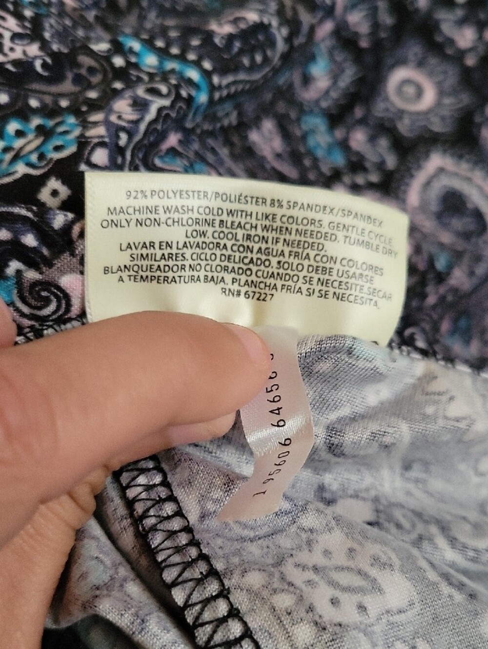 Bobbie Brooks Womens Teal And Black Pattern Leggings xl - Picture 3 of 4